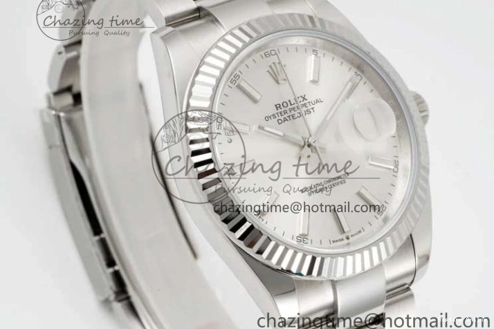 0227 DateJust 41 126334 Clean 1:1 Best Edition 904L Steel Silver Stick Dial on Oyster Bracelet VR Modern 2434
